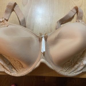 Elomi Womens Beige Padded Underwire Bra Size US 36J Great Condition